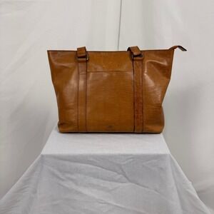 Wild West Los Angeles Tan Leather Plaid Lined Shoulder Bag